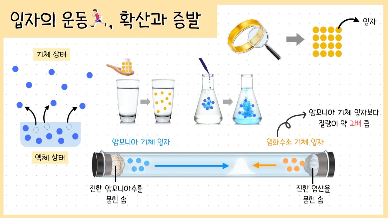 [중① 6단원] 1강. 물질을 이루는 입자🔍⎥입자의 운동🏃🏻&zwj;♂️⎥확산과 증발