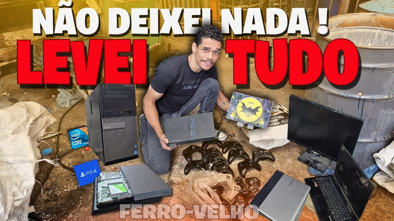 NÃO DEIXEI NADA NO FERRO-VELHO CATEI FOI TUDO, PS4, PS1, PS2 COMPUTADOR CORE I7 8 DE RAM !!