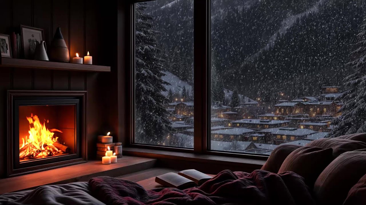 Chimenea c&aacute;lida y vista a la monta&ntilde;a nevada 🔥 Duerme y rel&aacute;jate con un ambiente invernal tranquilo