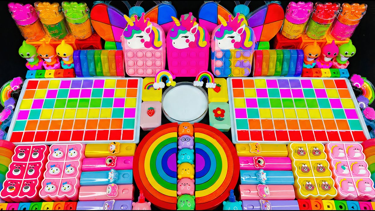 🌈 مزج السلايم المريح ASMR 🌈🦄 يونيكورن قوس قزح ماي ليتل بوني ضد السلايم اللامع | مزج عشوائي للسلايم