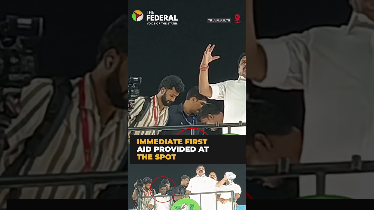 AIADMK district secretary collapses during Edappadi Palaniswami&rsquo;s campaign | #shorts