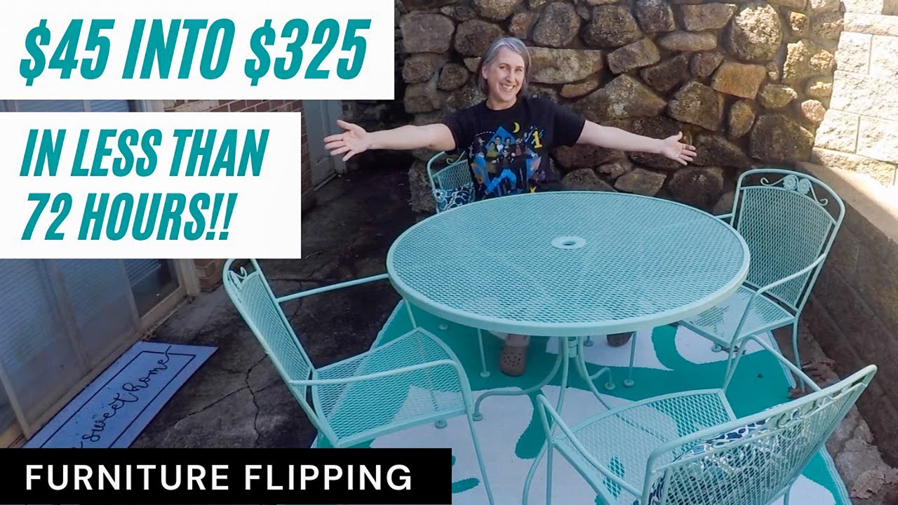 Furniture Flipping a Wrought Iron Patio Set, Turning $45 into $325!