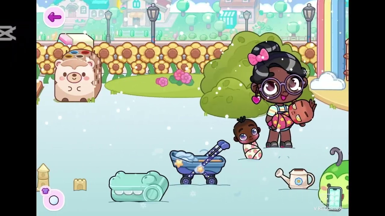 Our two kids going the daycare for the first time in avatar world 
