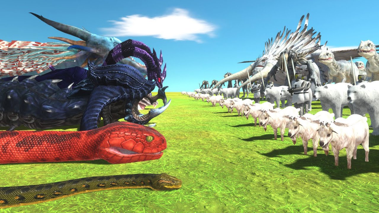 Snake War - Snake Family VS White Bewilderbeast - Animal Revolt Battle Simulator