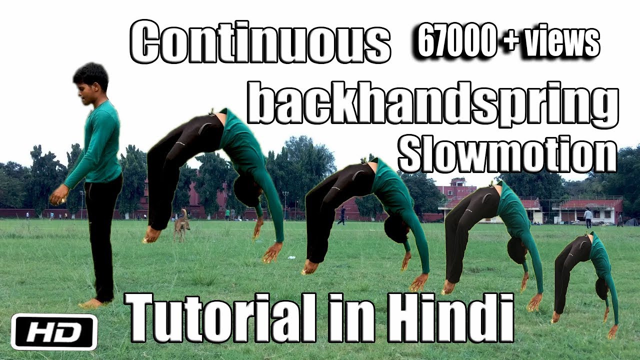 Continuous Back handsprings Tutorial in Slowmotion | Hindi