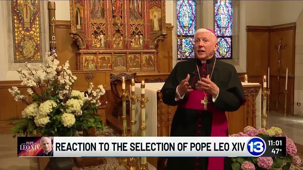 Bishop Thomas reacts to the selection of Pope Leo XIV