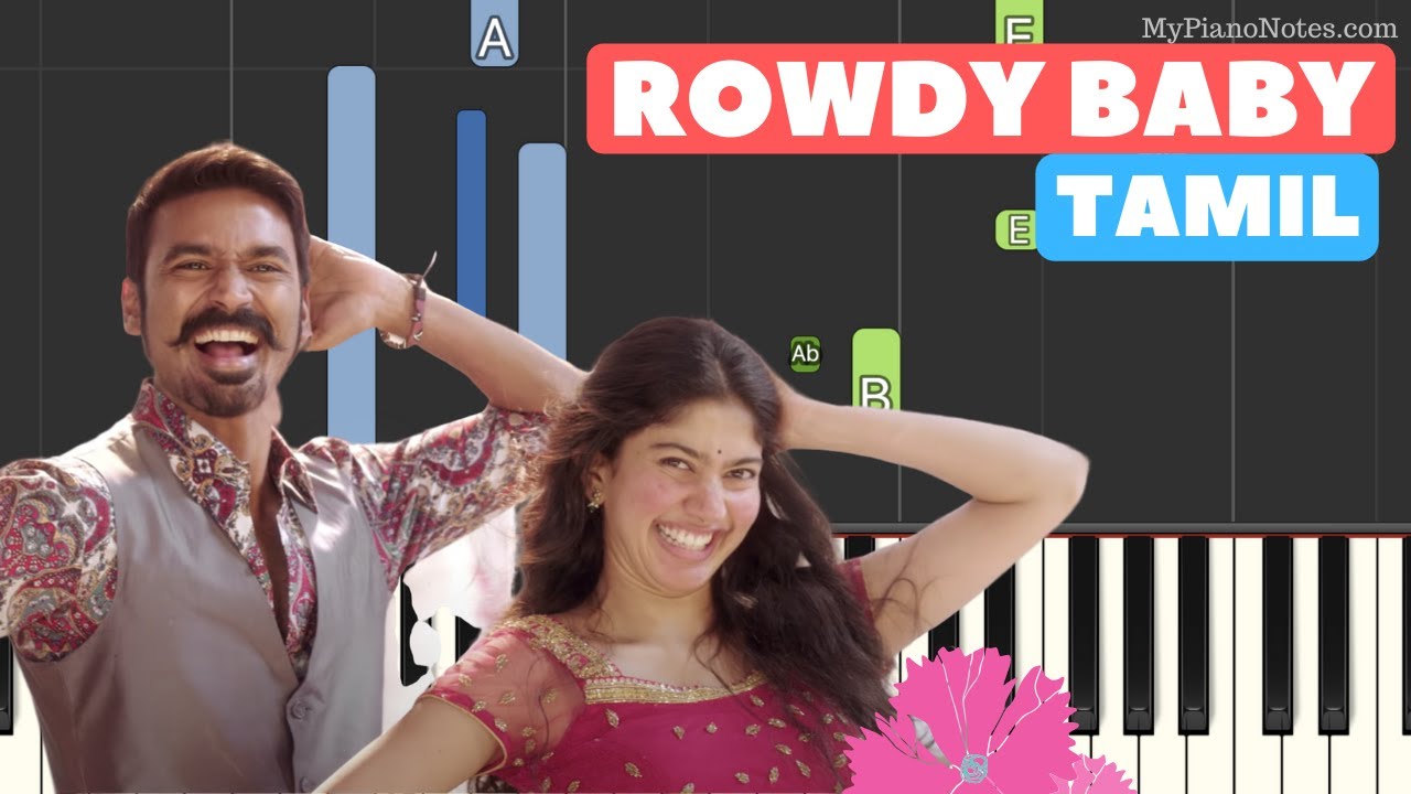 Rowdy Baby Piano Tutorial with Chords | Tamil Songs on Piano | Easy for Beginners