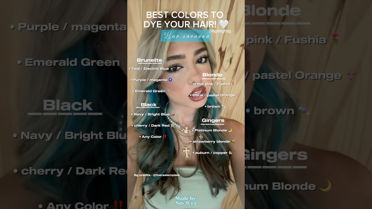 Best colors to dye your hair!! 🤍 &raquo; #preppy #advice #tips #fyp #viral #tiktok #glowhouse #embreigh