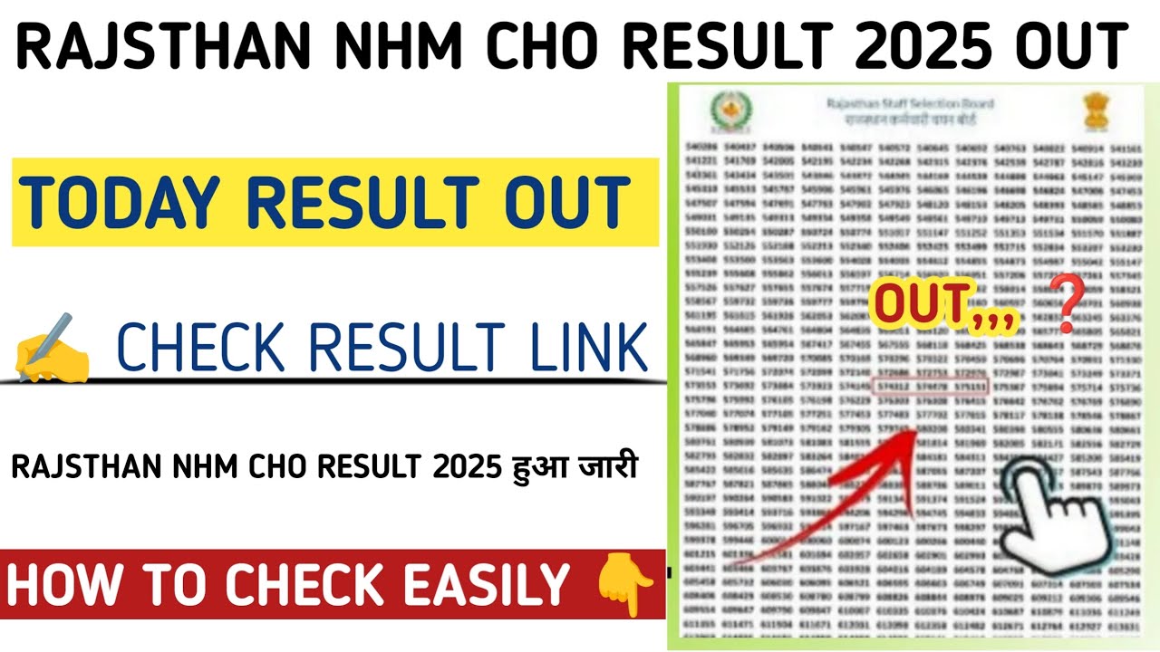 Rajsthan NHM Cho Result 2025 out 🔴 How to check Rajsthan nhm cho result kaise check kare 🔴
