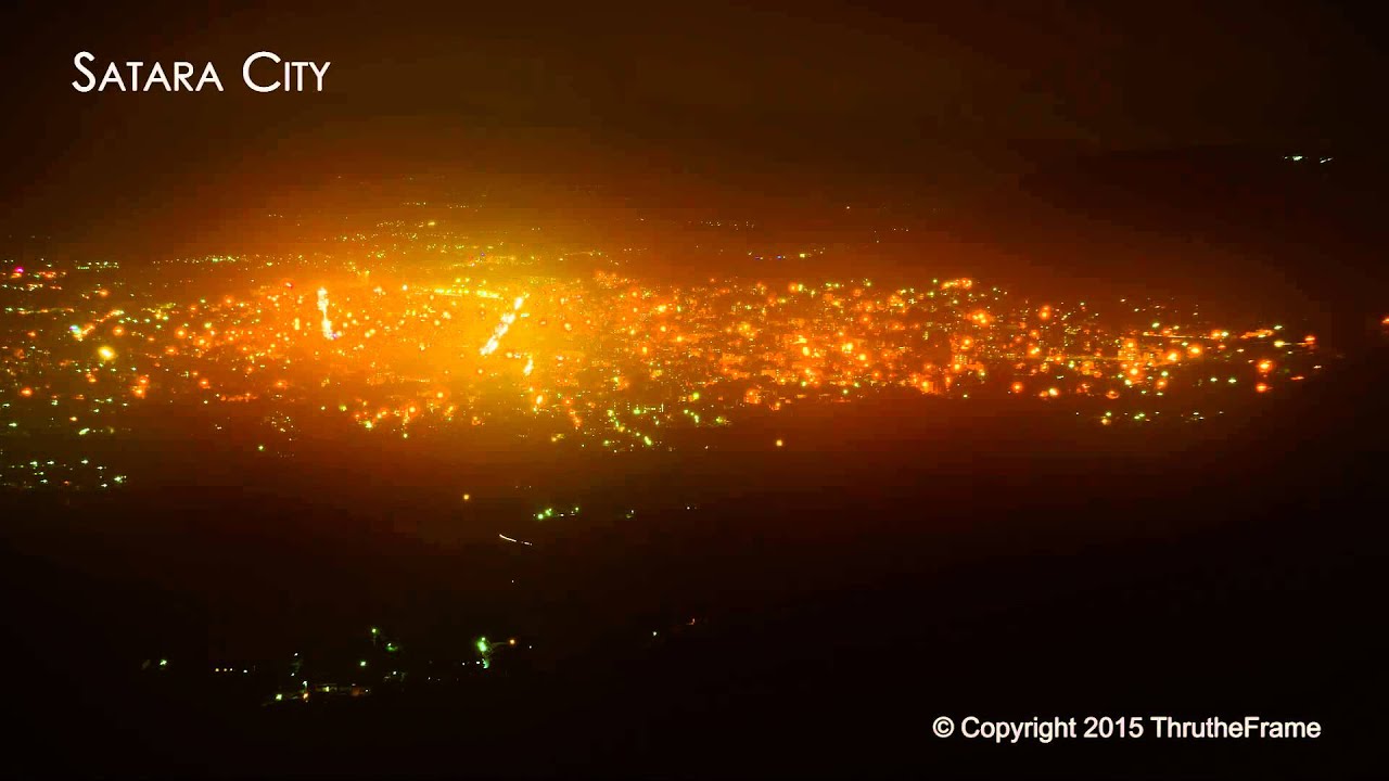Satara City on Cold misty evening.
