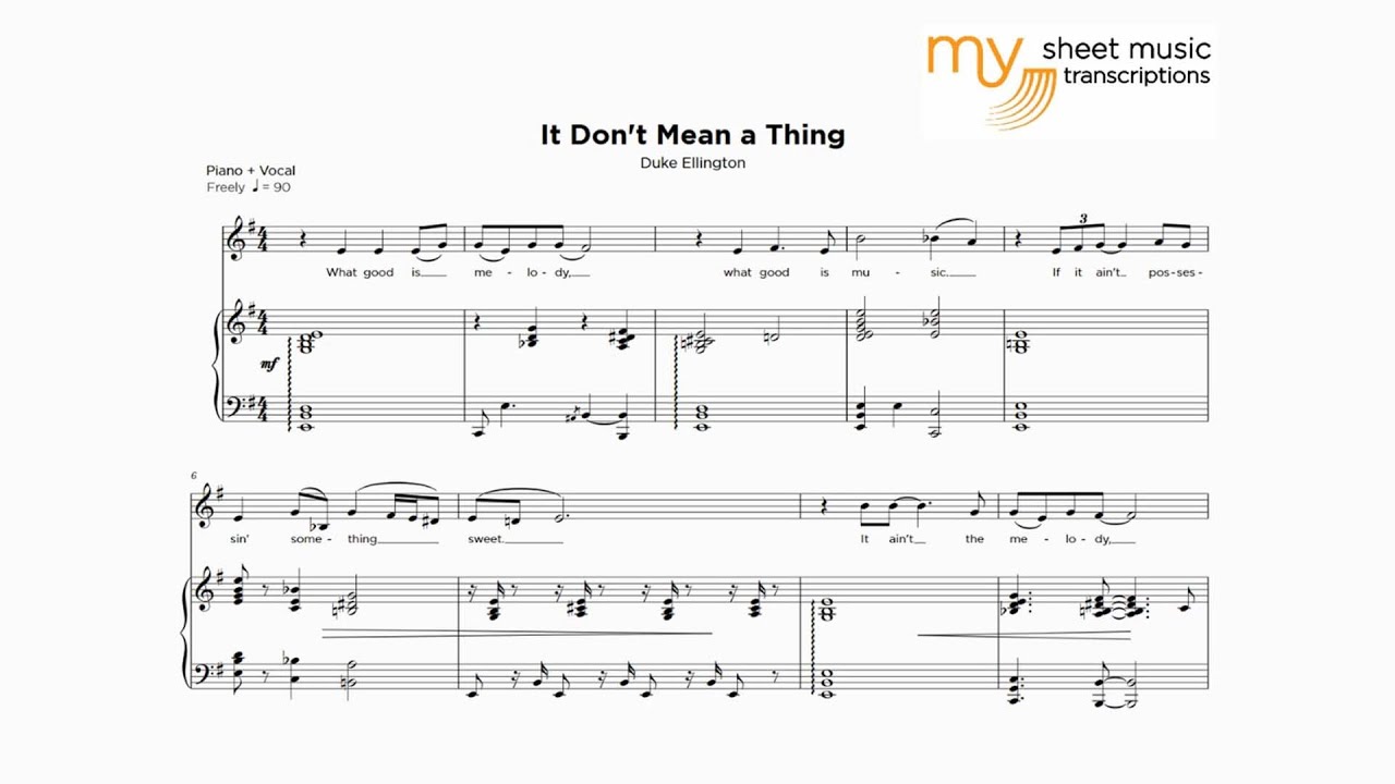 Duke Ellington & Ella Fitzgerald - it Don't Mean a Thing (Jazz Transcription)