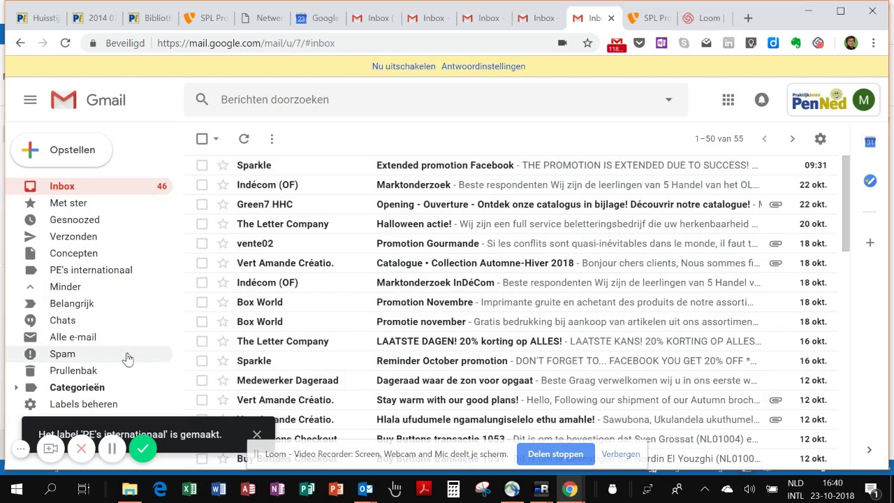 Mappen aanmaken in Gmail
