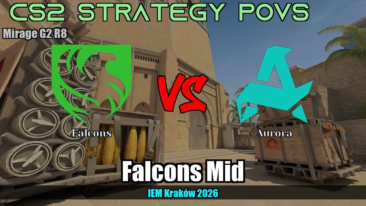 Falcons Mid, dealing counter - Mirage G2R8 | Falcons | IEM Kraków 2026 #cs2 #counterstrike2