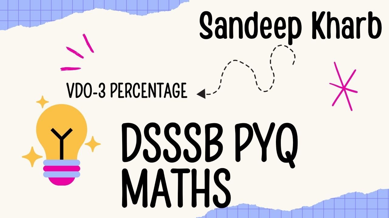 DSSSB PYQ MATHS PERCENTAGE VDO-3 #ctet #prt #education #pgt #tgt #dsssb #maths #ssc