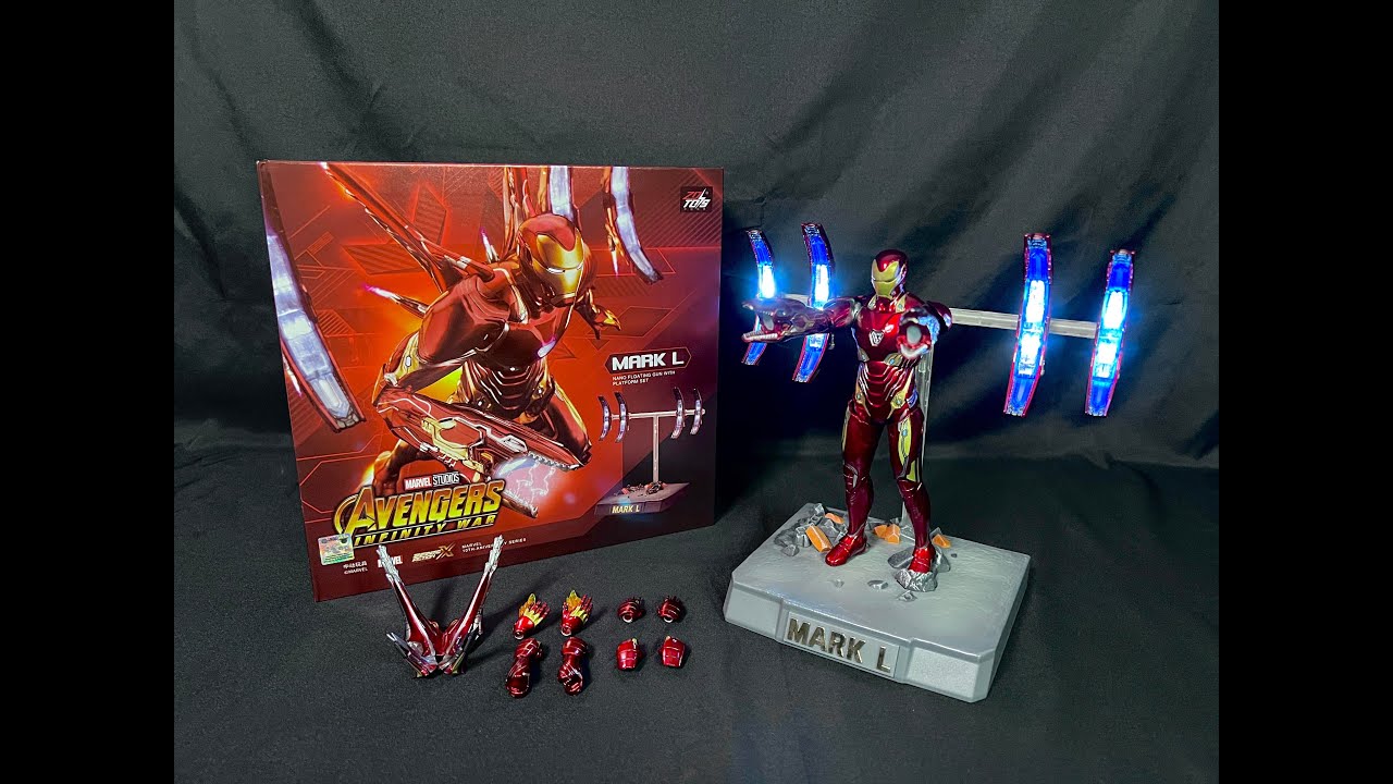 【ZD Toys】發光&場景！最高CP值鋼鐵人！中動玩具 鋼鐵人馬克50場景套裝｜Iron Man Mark L Nano Floating Gun with Platform Set
