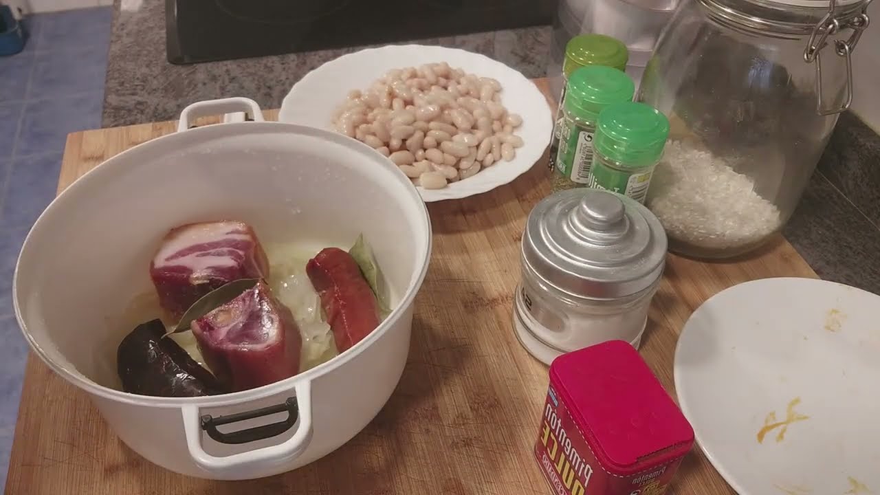 receta de judias blancas en olla expres de microondas.