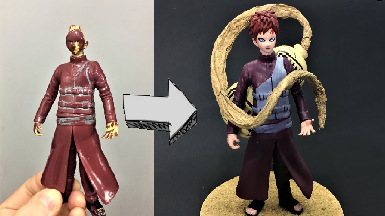 TRANSFORMANDO GAARA DE CAMELÔ EM ACTION FIGURE (NARUTO) - TOY MAKEOVER Buraco Nerd