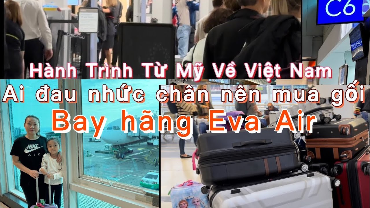 Hành trình từ Mỹ về Việt Nam của gia đình Bella Diep ( Eva Airline)