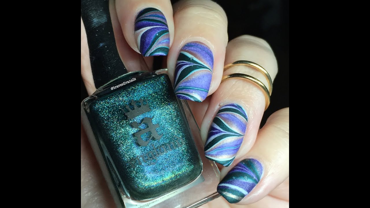 Drunk Nail Art Tutorial FAIL? – Water Marble Using Holo Polishes | A England | DIY