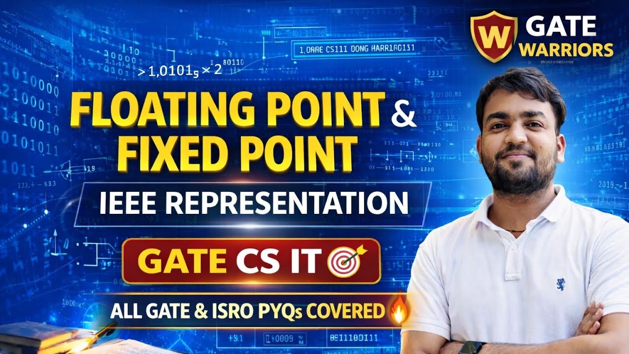 PART 4 ||  TOP LEVEL QUESTION 🔥|| IEEE 754 FLOATING POINT REPRESENTATION || GATE CS || GATE WORRIORS