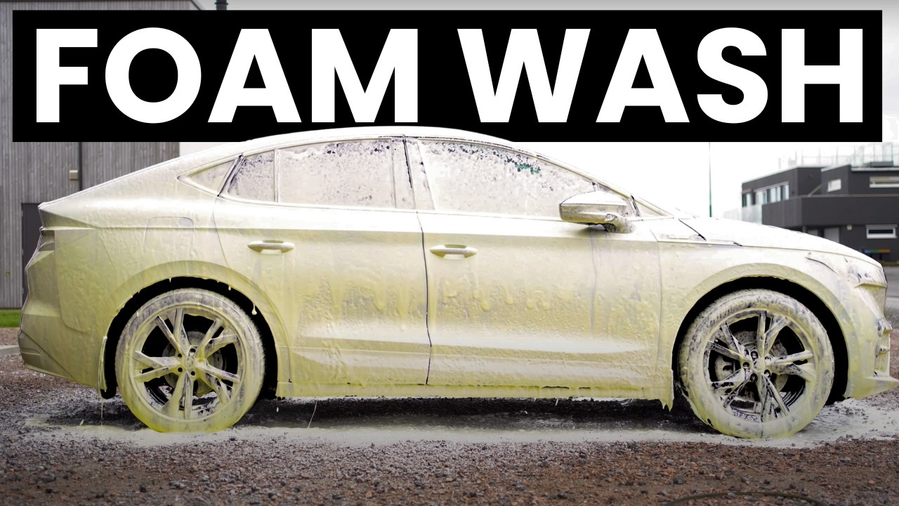 Skoda Enyaq RS - Exterior Car Detailing - Wash & Protect With Yellow Snow Foam!
