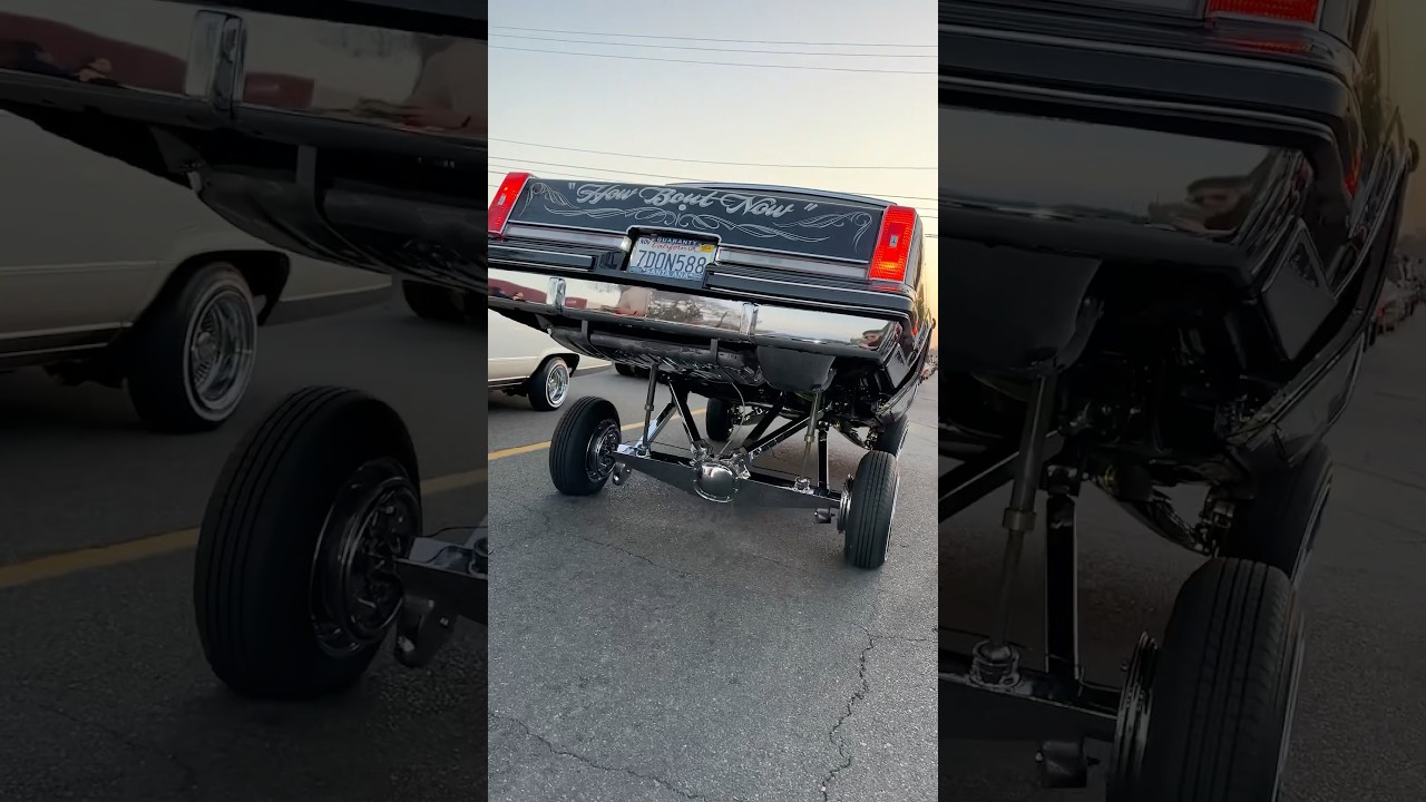 Oldsmobile Cutlass G Body LOWRIDER hitting switches, raising up to show off all that chrome plating!