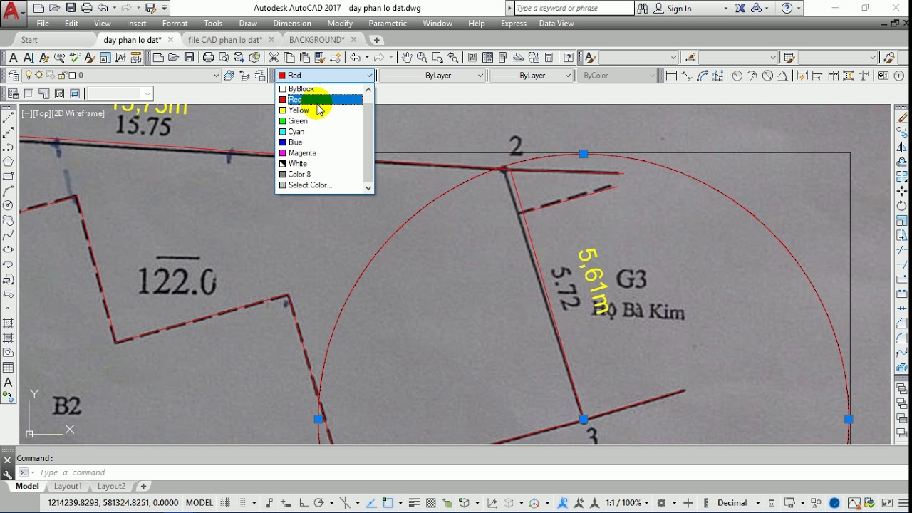 Dạy vẽ AutoCAD phân chia lô đất  - bài 2