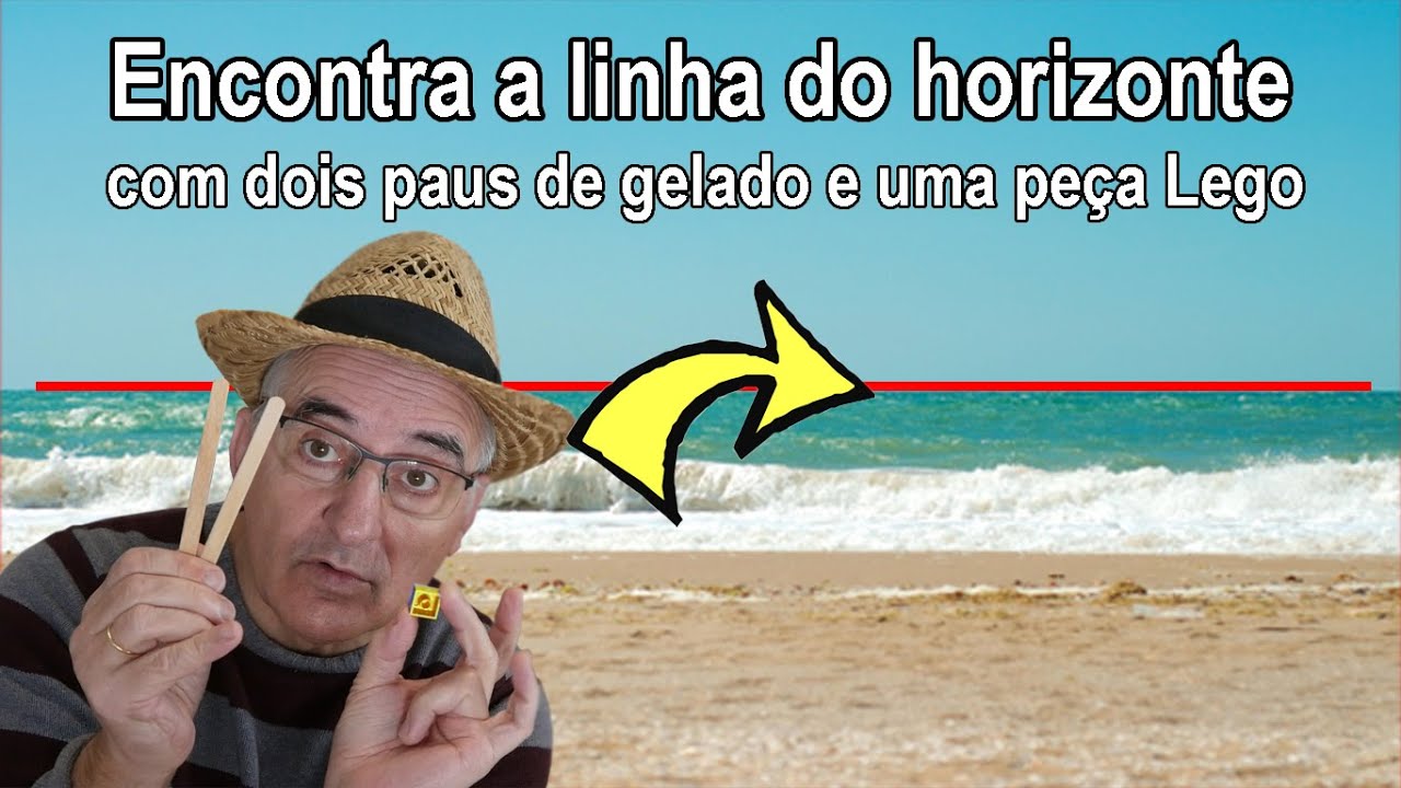 Desenhar linha do horizonte com paus de gelado e peça de Lego