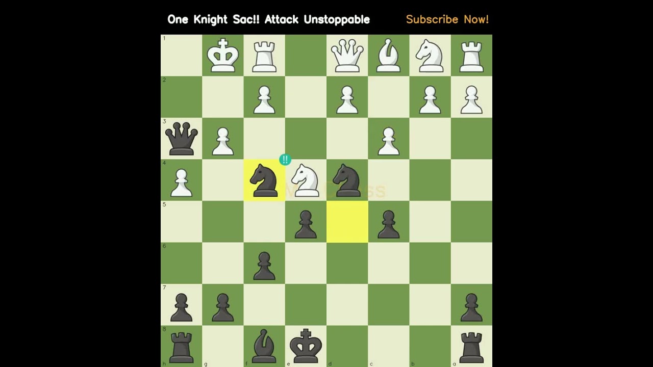 One Knight Sac!! Attack Unstoppable #chesschallenge #tacticstime #knightsacrifice