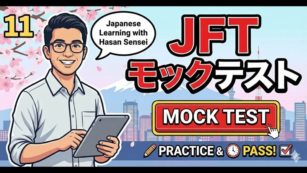JFT Mock Test No 11 full paper by Hasan Sensei