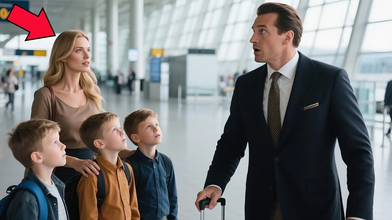 Ao voltar de viagem, milionário vê ex esposa com três bebês no aeroporto!