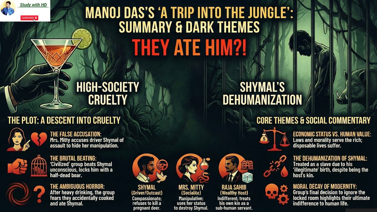 A trip into the jungle by Manoj das hindi summary || #meg07 #ignoumeg07 #baoumeg07 #ugcnetexam 