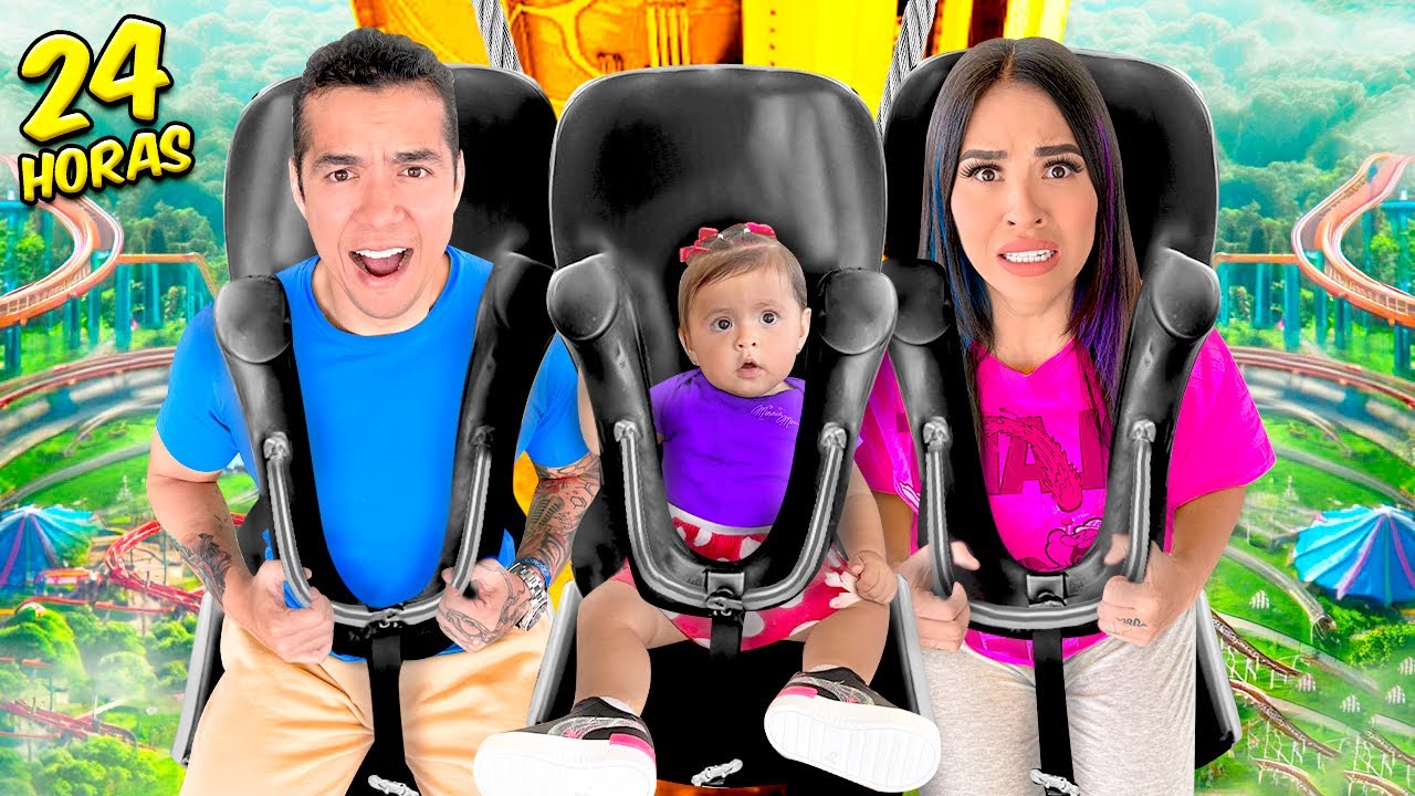24 HORAS EN PARQUE DE DIVERSIONES 🎢😱 *Las montañas rusas más altas*