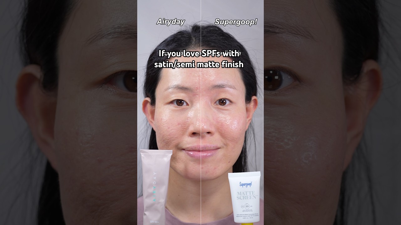 Matte tinted mineral sunscreens 🇦🇺Airyday Mousse Dreamscreen vs 🇺🇲Supergoop! Mattescreen #sunscreen