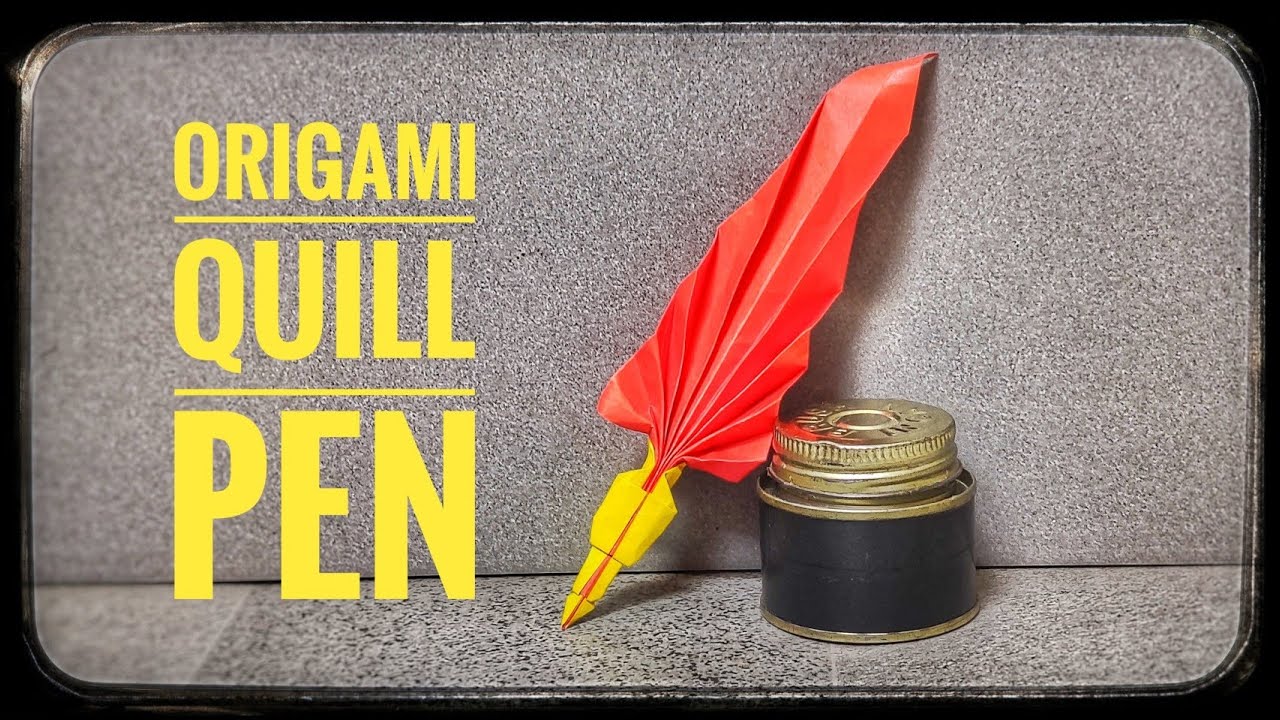 Origami Quill Pen | Origami Feather Pen | Origami tutorial | Paper craft