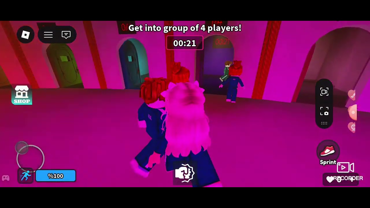 Jogando jogo mingle do round 6 no roblox 