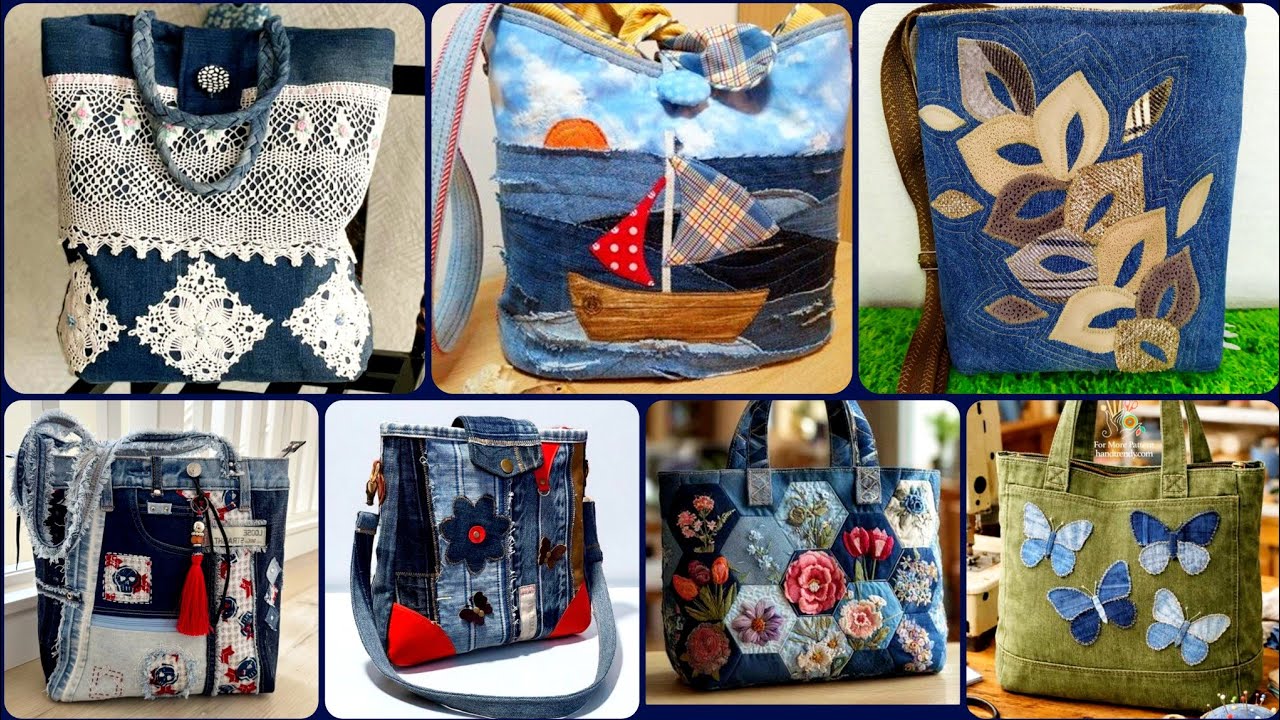 most beautiful Denim handmade Recycled #trending Upcycling Design for girls