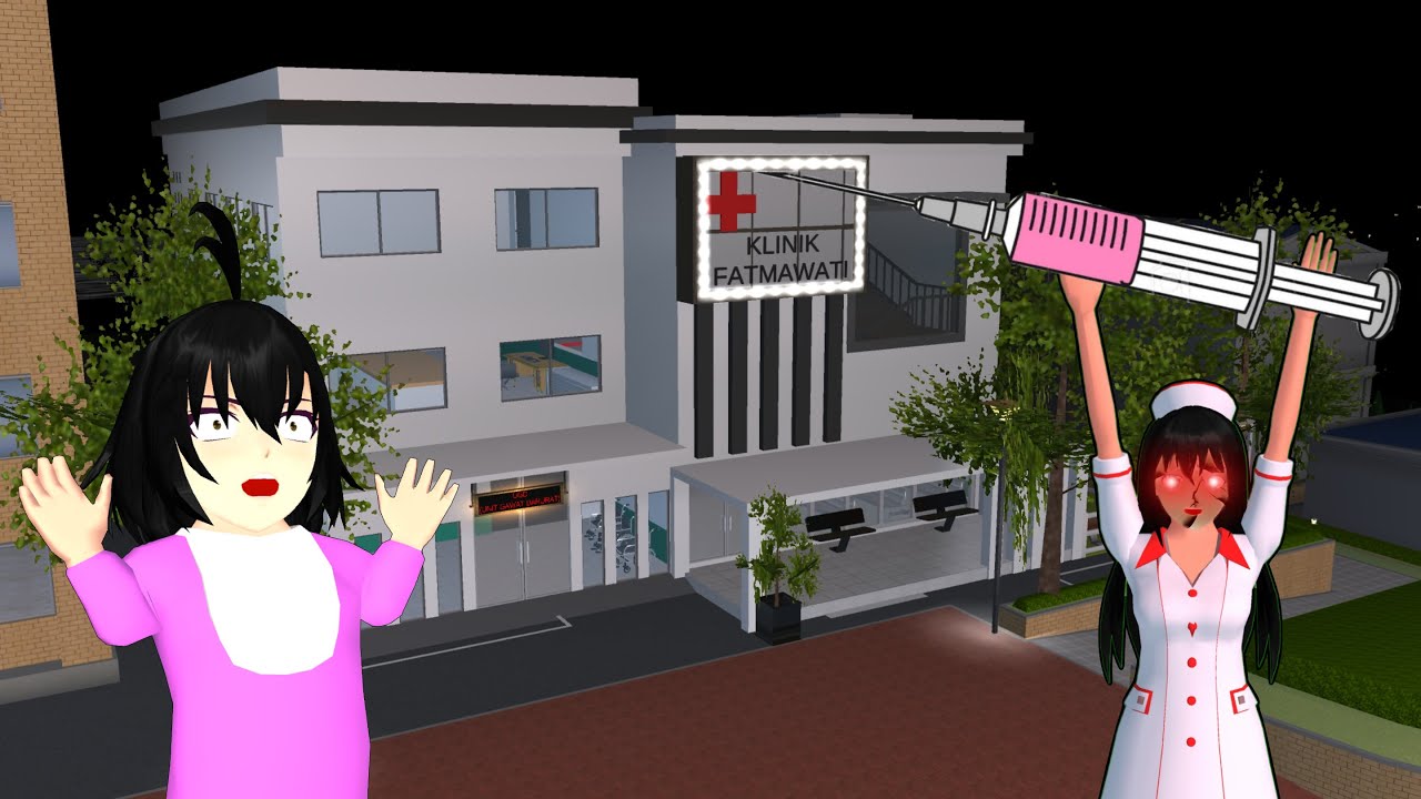 Yuta Dan Mio Bertemu Hantu Penjual Sayur Di Klinik || Sakura School Simulator
