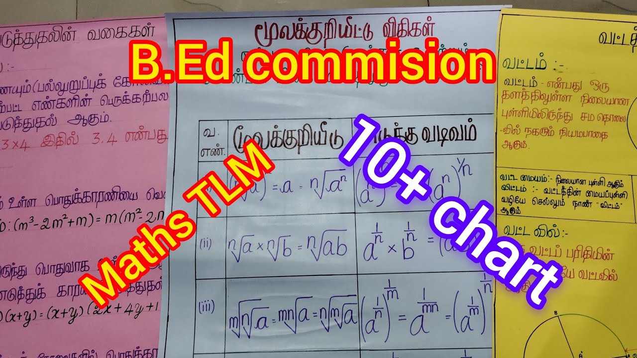 🥰B.Ed commision|Maths TLm in Tamil |chart work |Level 1 and level 2 #tlm #maths #mathstlm #tlmidea