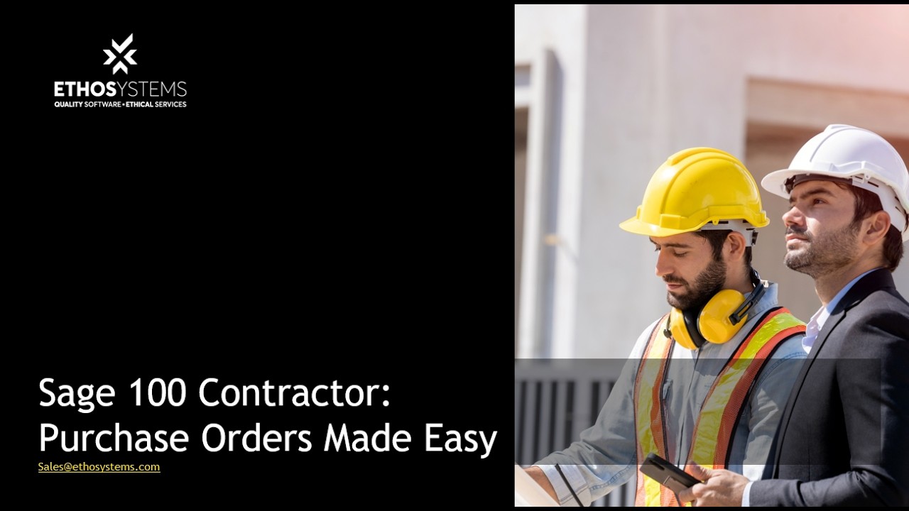 Sage 100 Contractor: Purchase Orders Made Easy | Full Walkthrough