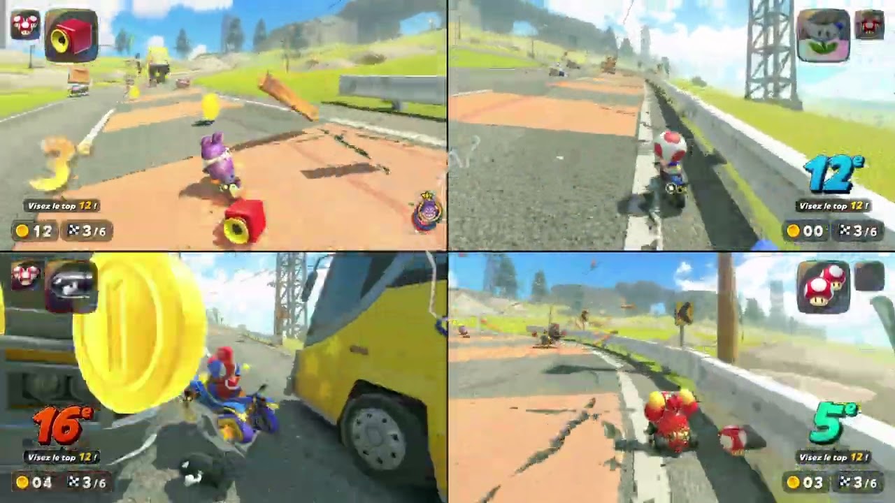 [Family Coop][Switch2] Mario Kart World Survie - 4 PLAYERS (Parents + Children) Gameplay