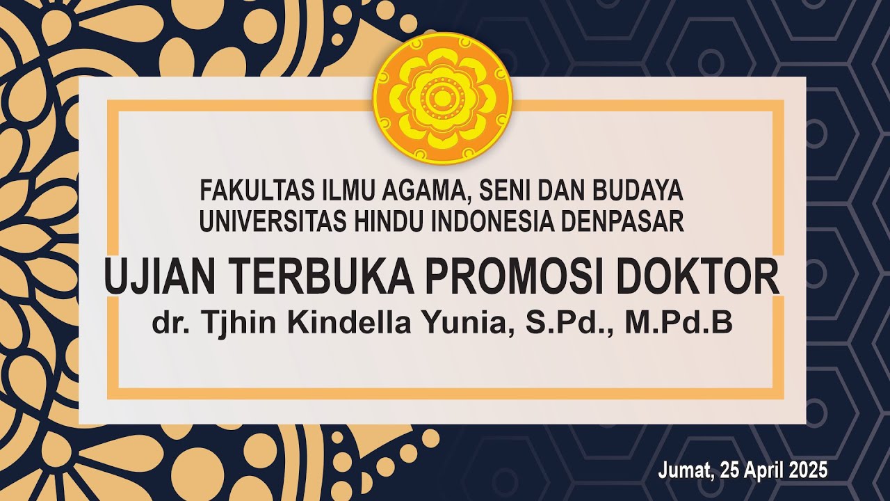 UJIAN TERBUKA - dr. Tjhin Kindella Yunia, S.Pd., M.Pd.B