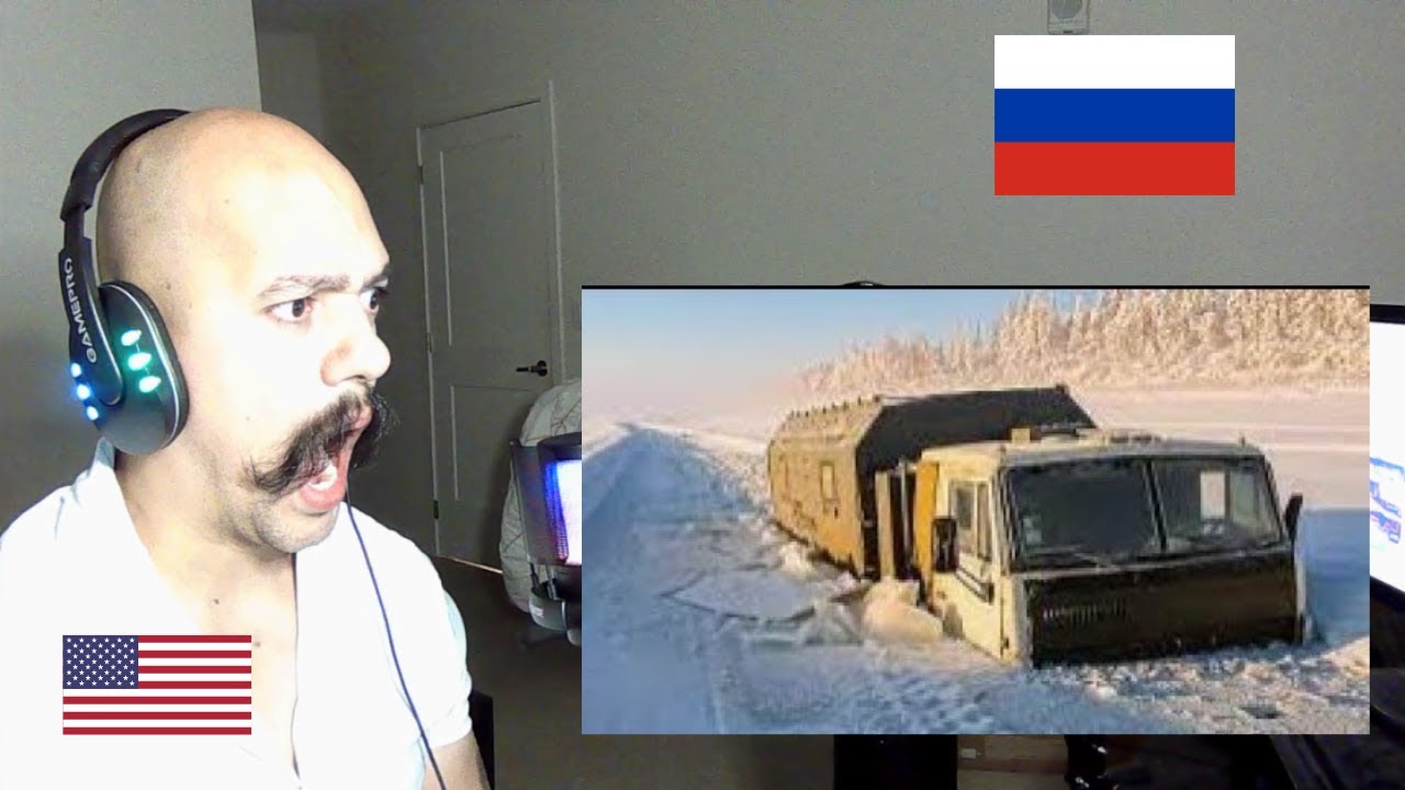 American Reacts To Russian | Зимник! Грузовики на тяжелом бездорожье Крайнего Севера