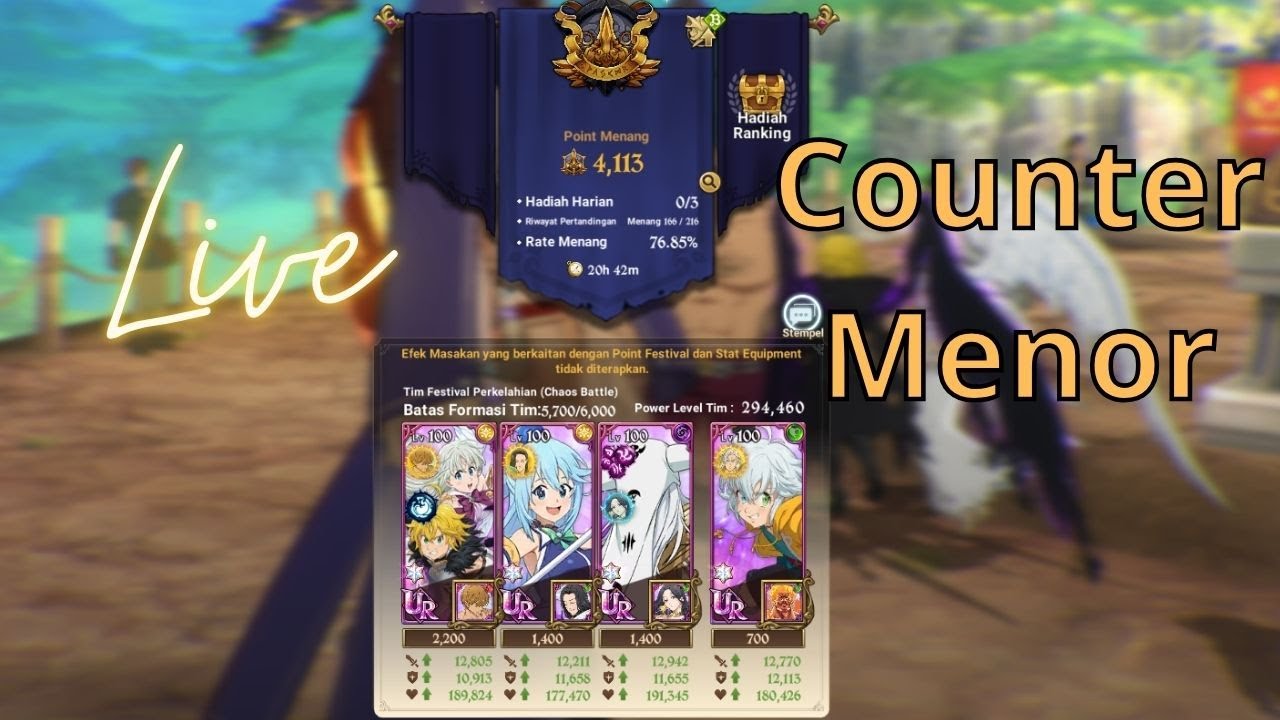 Last Day Push Top 100 PvP Chaos [ 7DS Grand Cross ]
