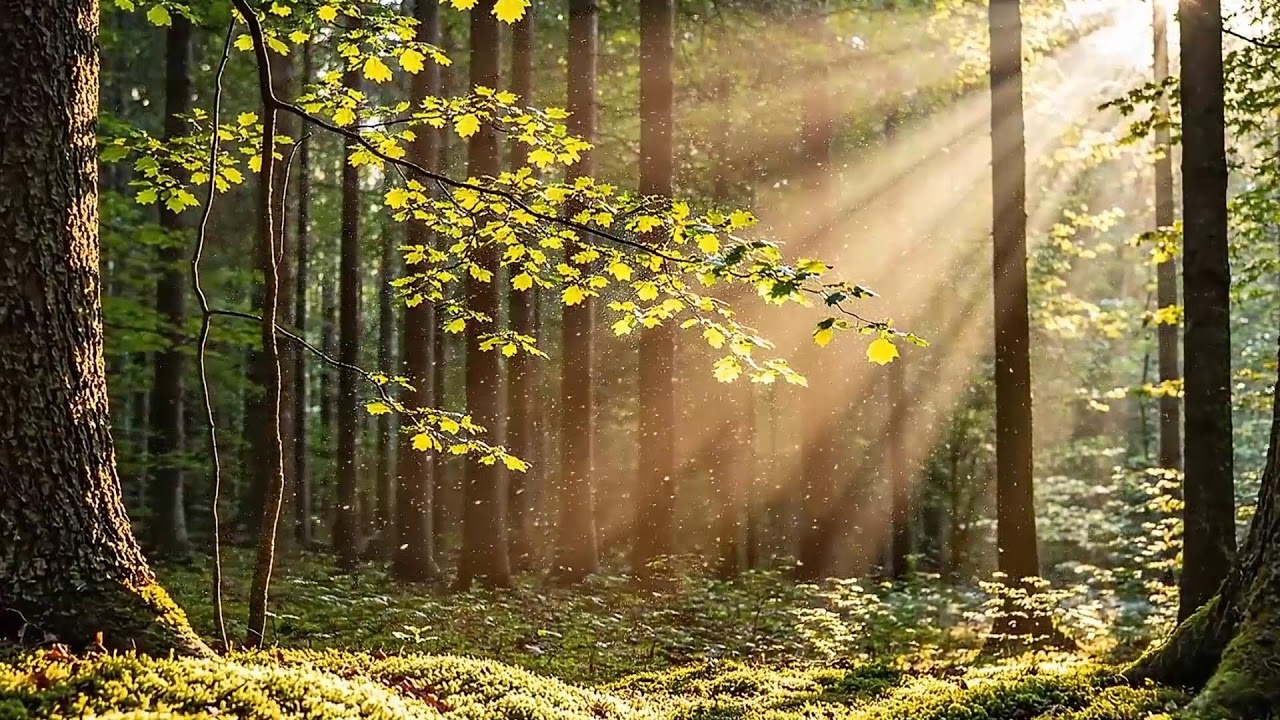 Theta Waves 5Hz 🌲 Deep Forest & Sunbeams | Cinematic Calm & Mental Balance 24/7
