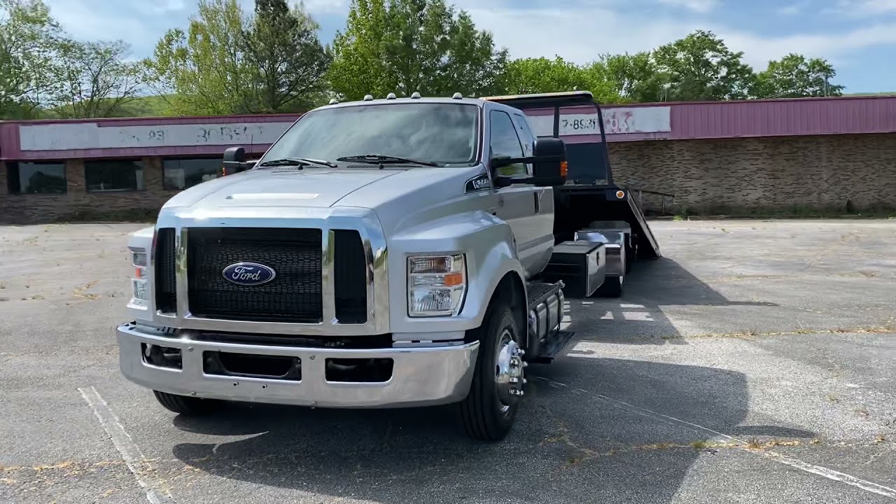 SOLD - 2017 FORD F650 ROLLBACK TOW TRUCK FLAT BED CAR HAULER FOR SALE