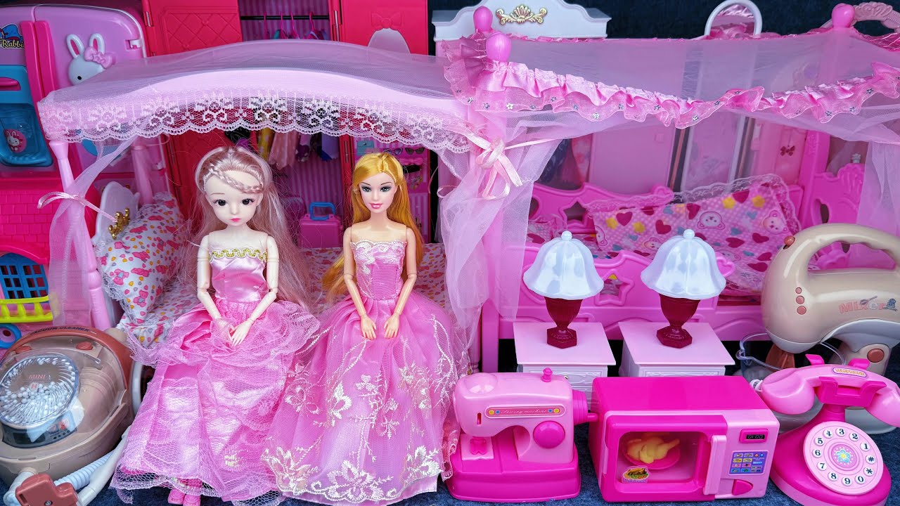 15 Minutes Satisfying with Unboxing Barbie Princess Bedroom Dress Up Playset ASMR | Review Toys
