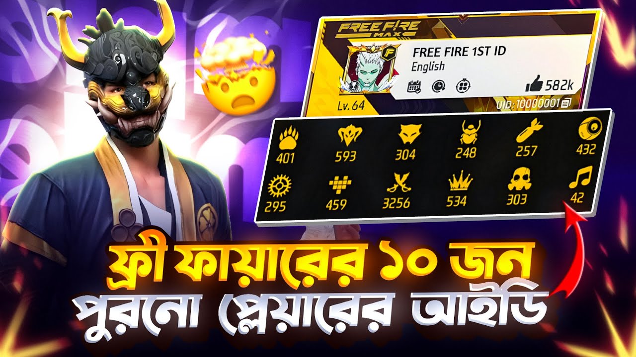 ফ্রী ফায়ারের ১০ জন পুরনো প্লেয়ারের আইডি 😱 Top 10 Oldest Players Id in- Gerena Freefire
