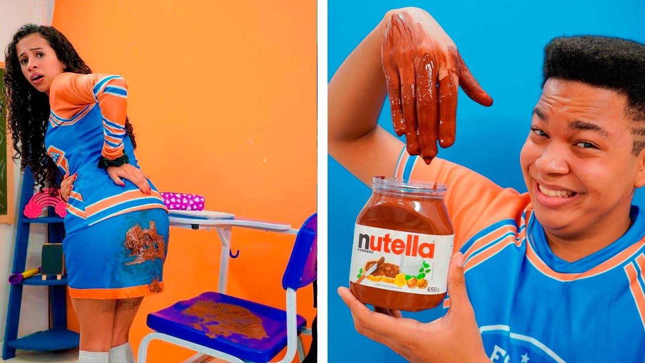 LUCCAS NETO E A MAIOR TROSLAGEM DE CHOCOLATE NA ESCOLA !!! IRMÃO vs IRMÃ