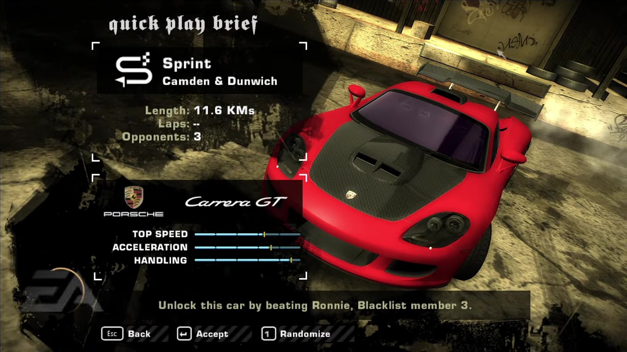 🔥NFSMW 2005🔥| Camden & Dunwich - Sprint | Porsche Carrera GT | 2:51.14